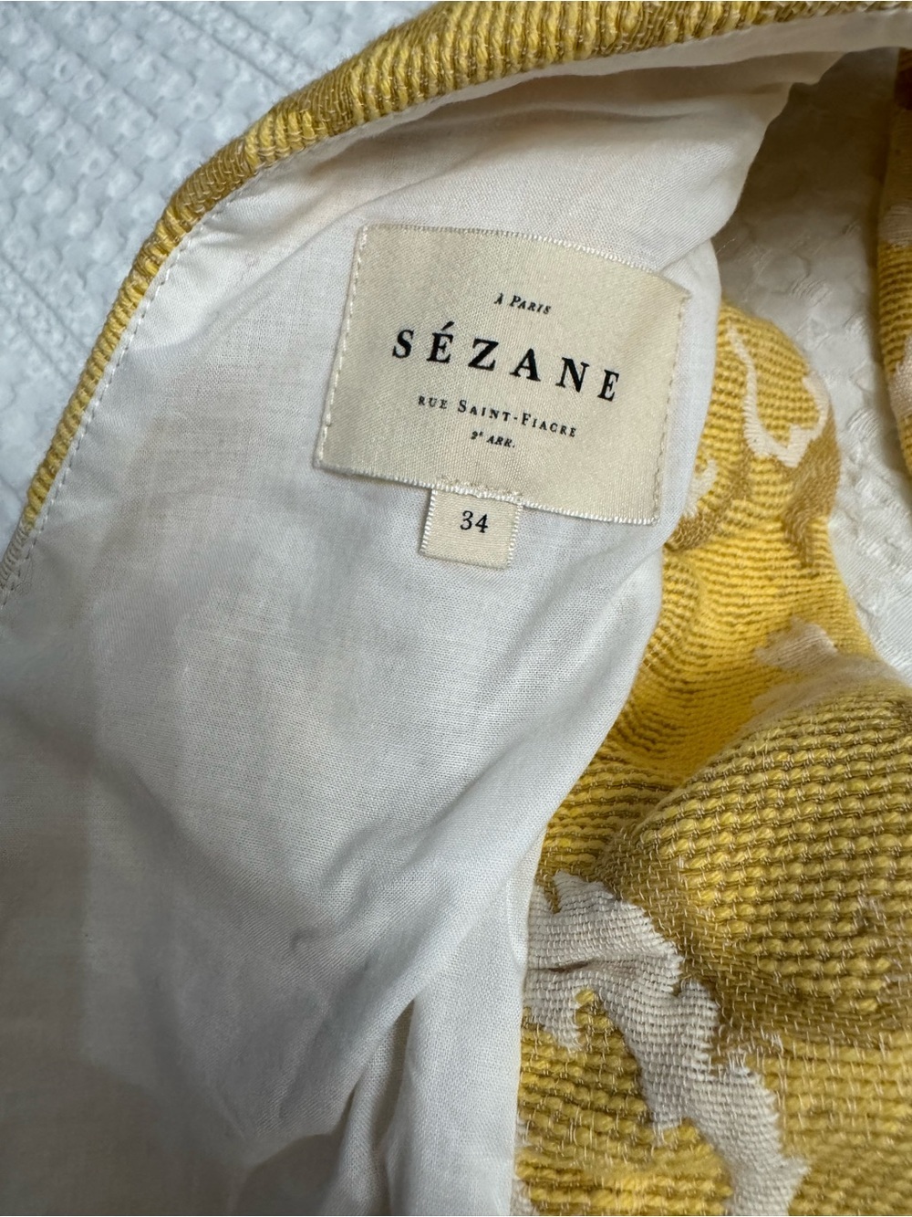 Sezane Yellow and White Floral Tie-Back Crop Top BRAND NEW W/O TAGS - Picture 8 of 8
